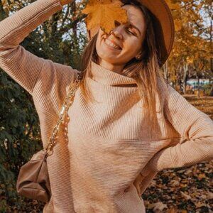 NWT Chicwish Cozy Ribbed Turtleneck Sweater / Size L/XL